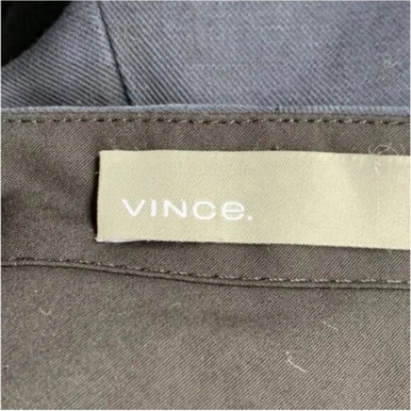 Vince Navy Blue Linen Blend Cuffed Hem Shorts Size 12 - Picture 3 of 5